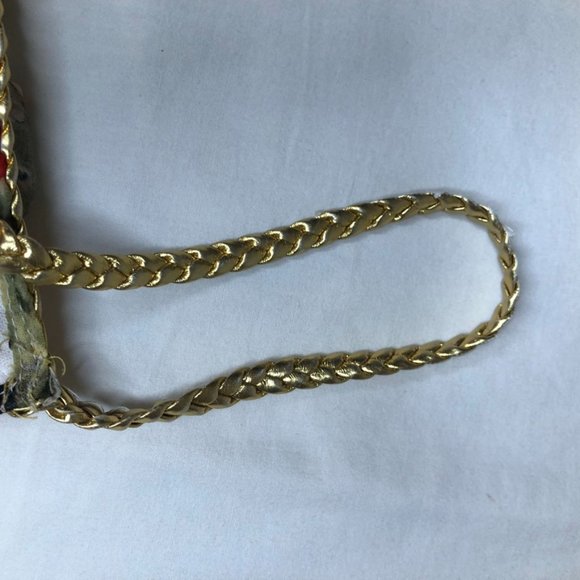 Flowy Comfortable Floral High Low Summer Dress with Braided Gold Straps - Picture 6 of 7